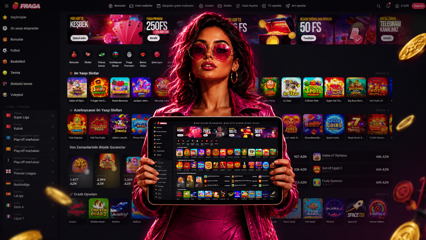 Fraga casino login, Azərbaycan üçün giriş, şəxsi kabinet və slotlar